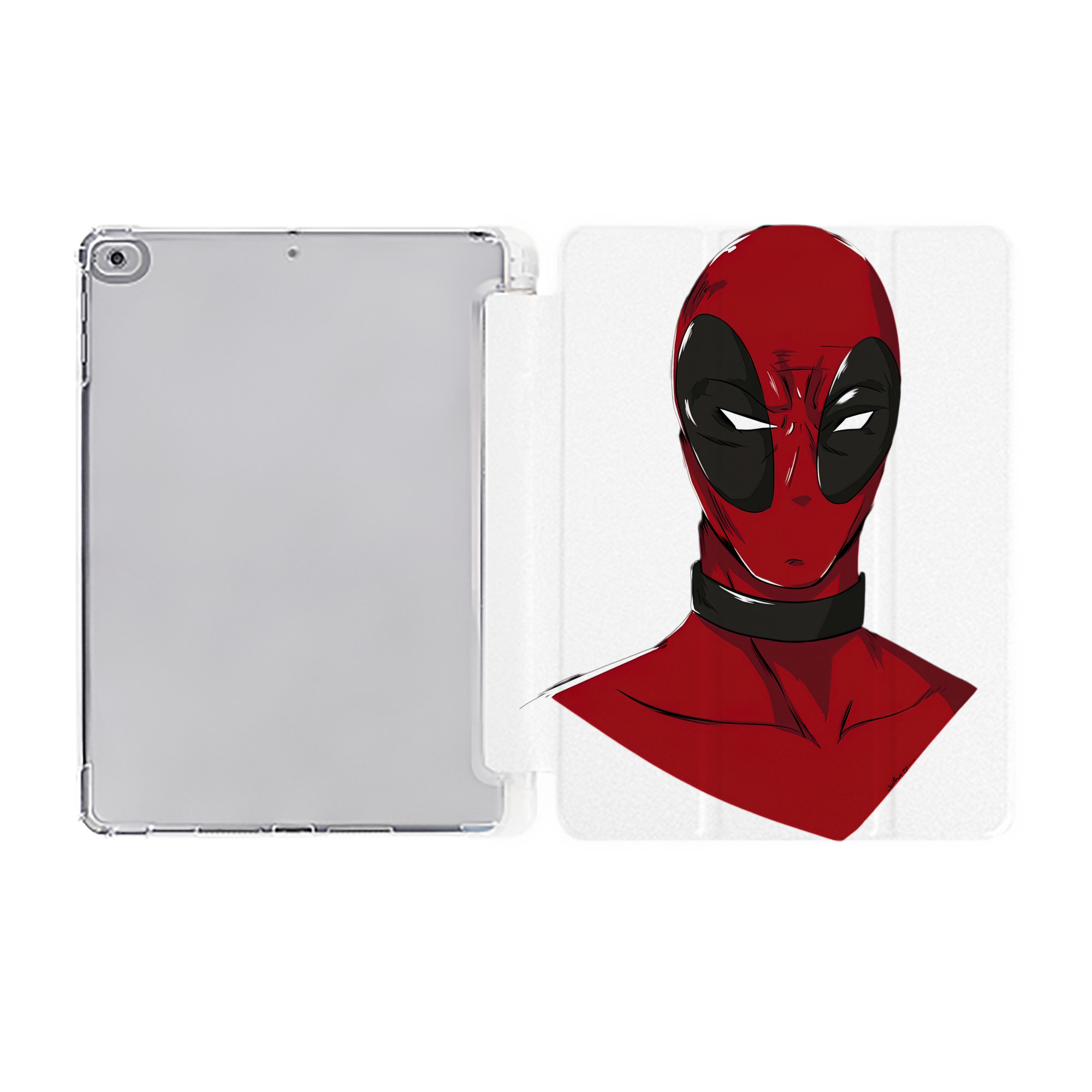 （画像用） Deadpool デッドプール IPad ケース ペン収納付き 三つ折りスタンド PUレザー×シリコン 対応機種9.5/10.5/10.9インチ